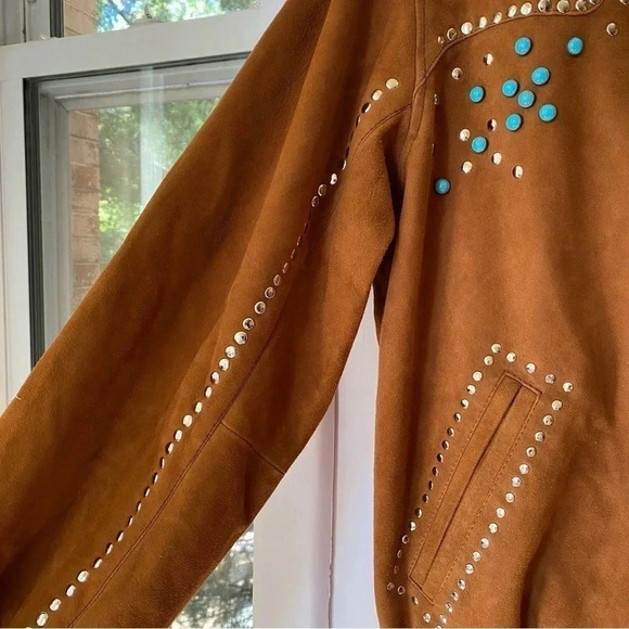 NWT Free People Dan Cassab Ennio Suede Studded Jacket Brown Small - Picture 8 of 17